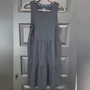 GAP Sleeveless Tiered Maxi Dress in Charcoal